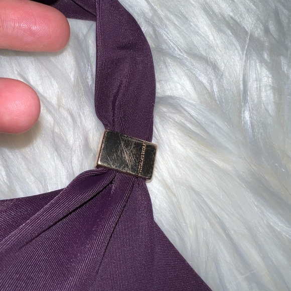 Victoria Secret Unforgettable purple/Plum one piece ruched halter size 34A - Picture 4 of 7